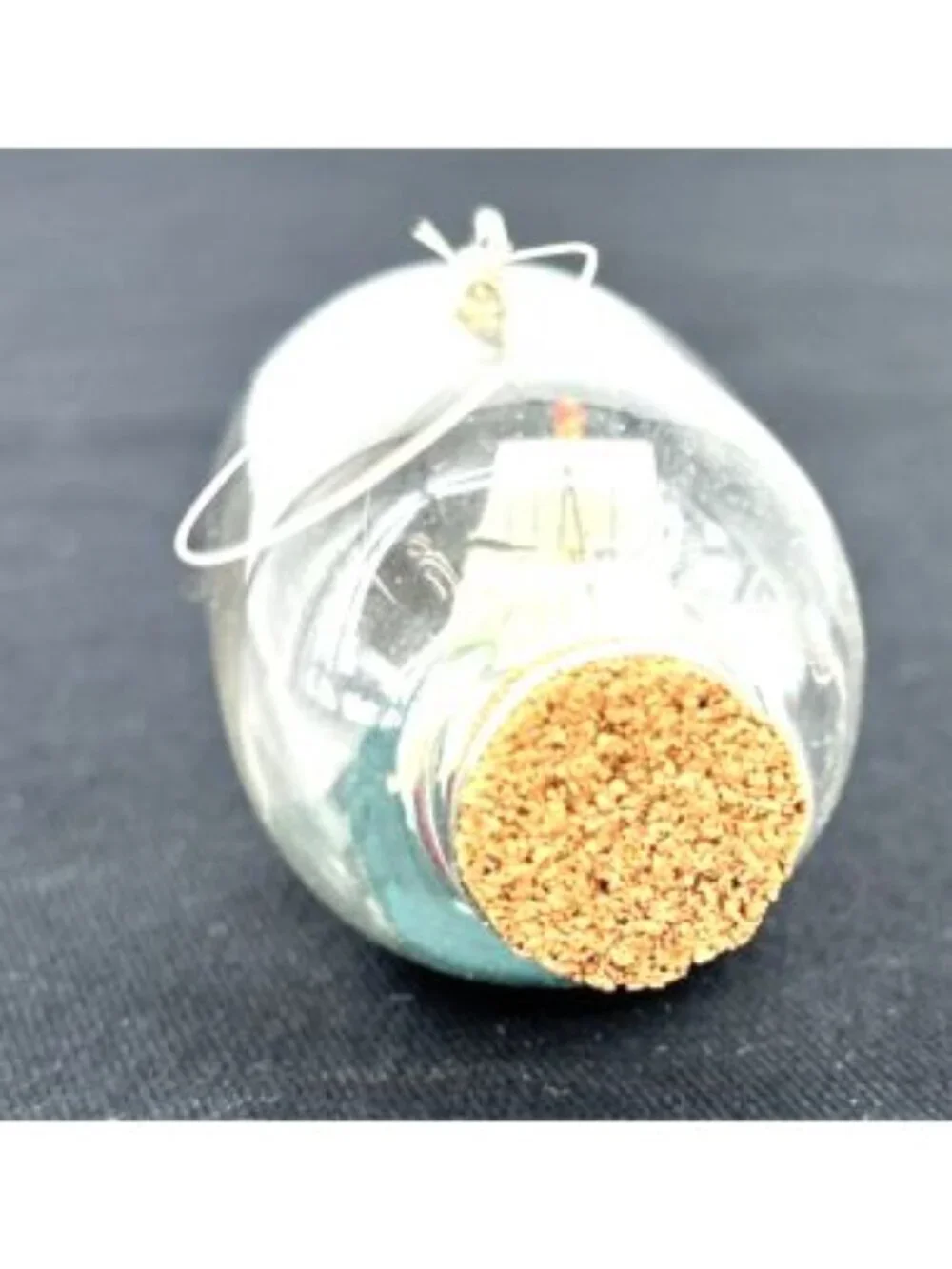 Mast Ship In A Bottle Nautical Christmas Ornament With Wreath Cork 3